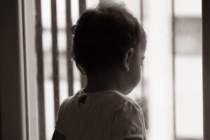 baby at the window, look, glass, exterior, home, baby, tender, sweetness, street, love, children